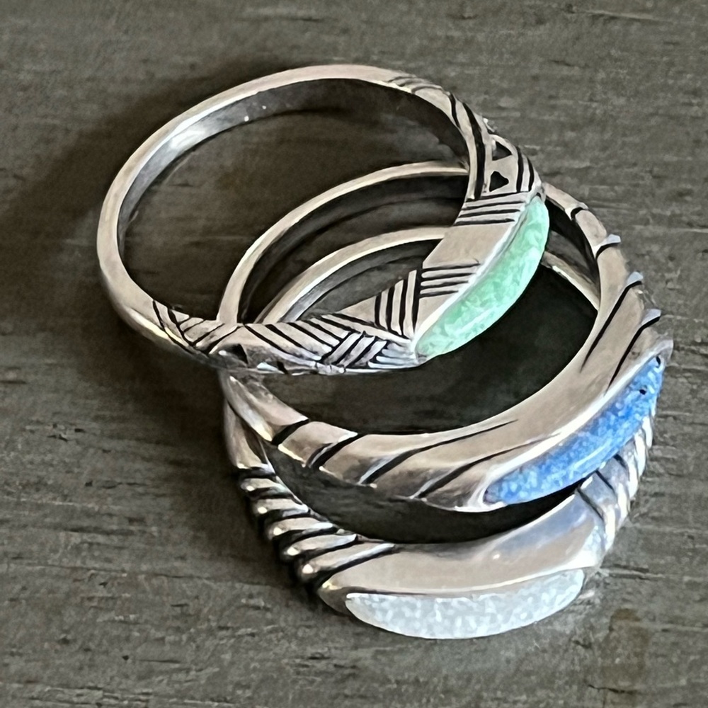 CAROLYN POLLACK STERLING SILVER STACKING RING SIZE 8 1/2 includes one ring - Picture 7 of 10